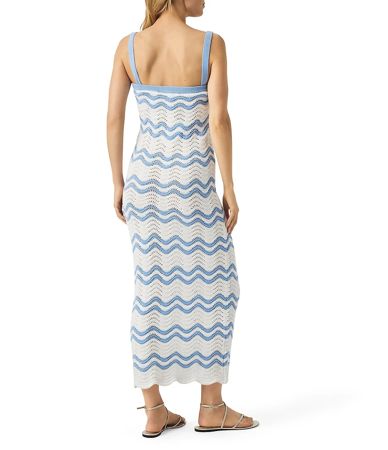Splendid Cove Chevron Knit Square Neck Sleeveless BodyconMaxi Dress