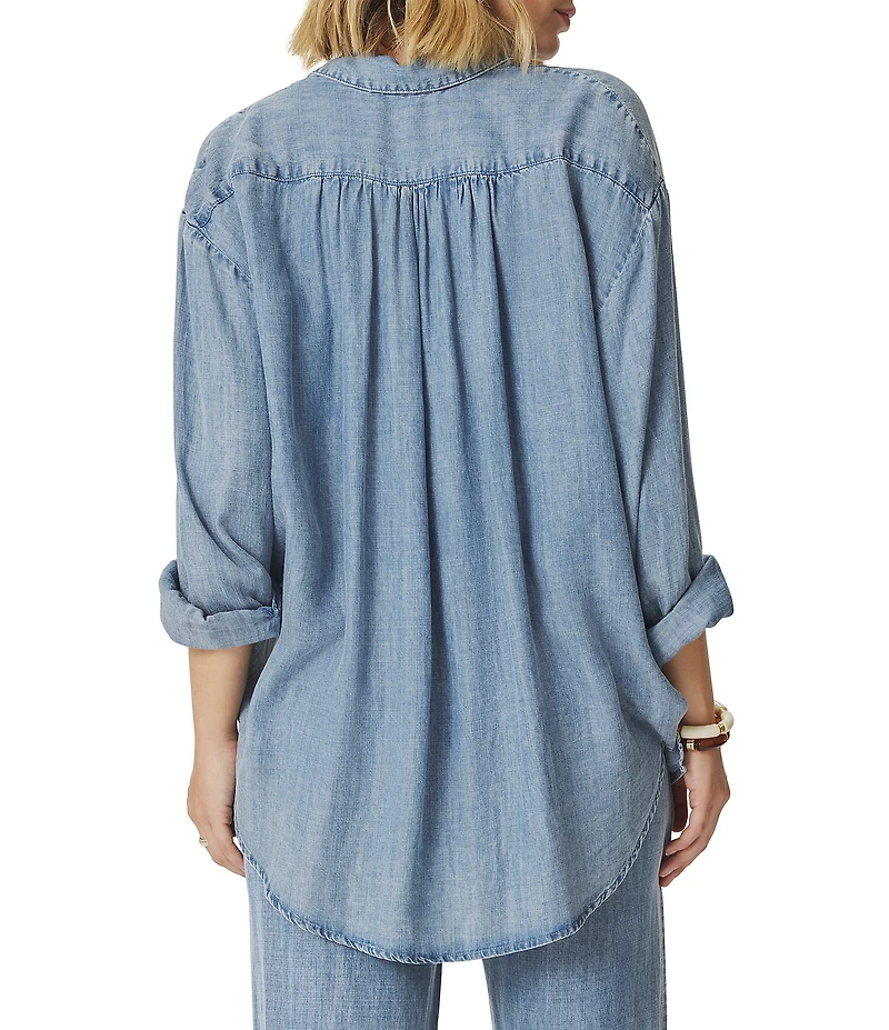 Splendid Denim Collar Long Sleeve Button Down Shirt
