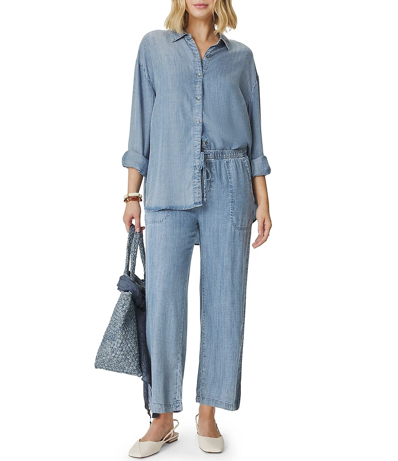 Splendid Denim Collar Long Sleeve Button Down Shirt