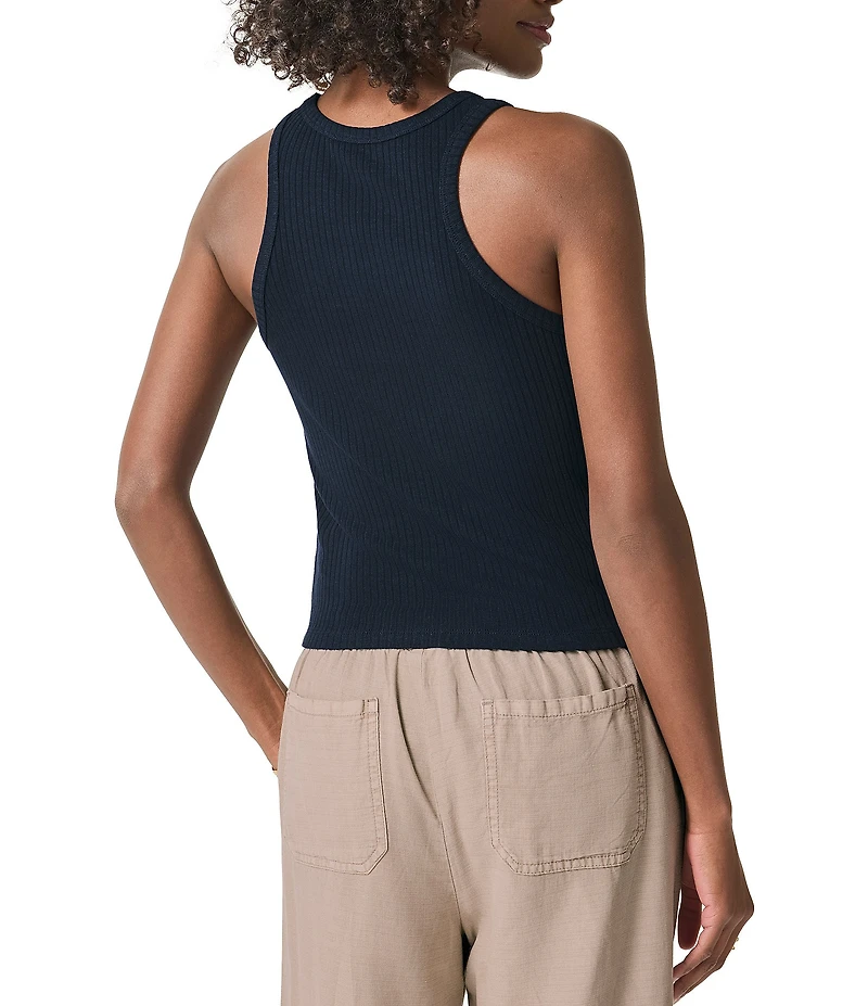 Splendid Eco Supersoft Ribbed Knit Scoop Neck Sleeveless Tank Top