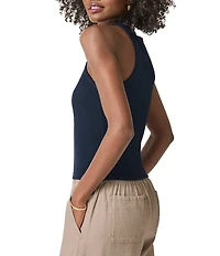 Splendid Eco Supersoft Ribbed Knit Scoop Neck Sleeveless Tank Top