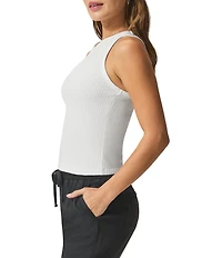 Splendid Eco Supersoft Ribbed Knit Scoop Neck Sleeveless Tank Top