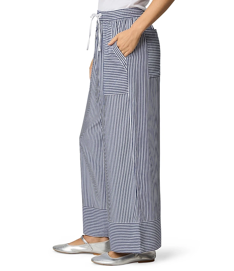 Splendid Ellie Striped Coordinating Drawstring Wide Leg Pants