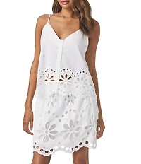 Splendid Emma Eyelet Knit V-Neck Babydoll Coordinating Tank