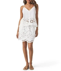 Splendid Emma Eyelet Knit V-Neck Babydoll Coordinating Tank
