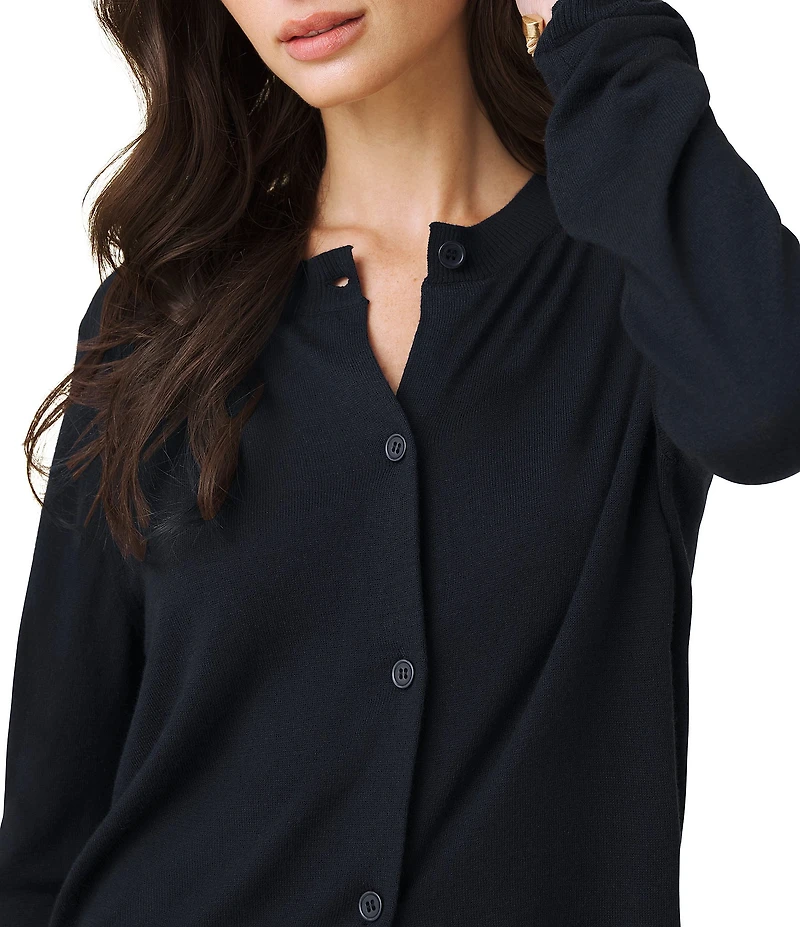 Splendid Erica Knit Crew Neck Long Sleeve Cardigan