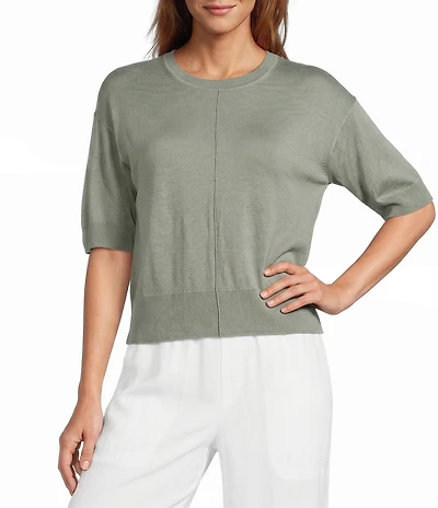 Splendid Erica Knit Round Neck Short Sleeve Top