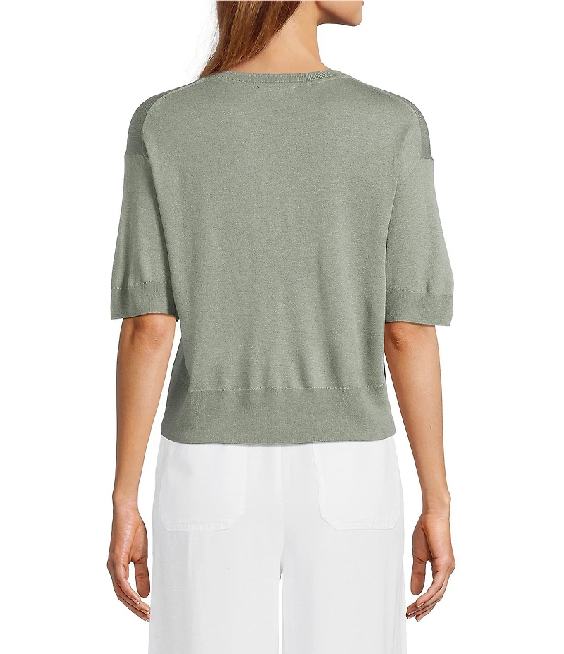 Splendid Erica Knit Round Neck Short Sleeve Top