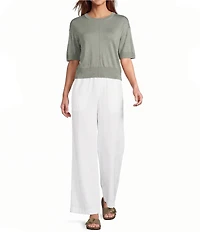 Splendid Erica Knit Round Neck Short Sleeve Top