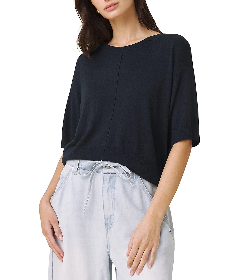 Splendid Erica Knit Round Neck Short Sleeve Top