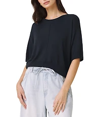 Splendid Erica Knit Round Neck Short Sleeve Top