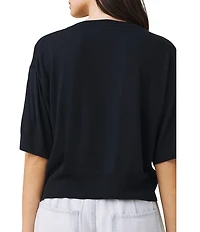 Splendid Erica Knit Round Neck Short Sleeve Top