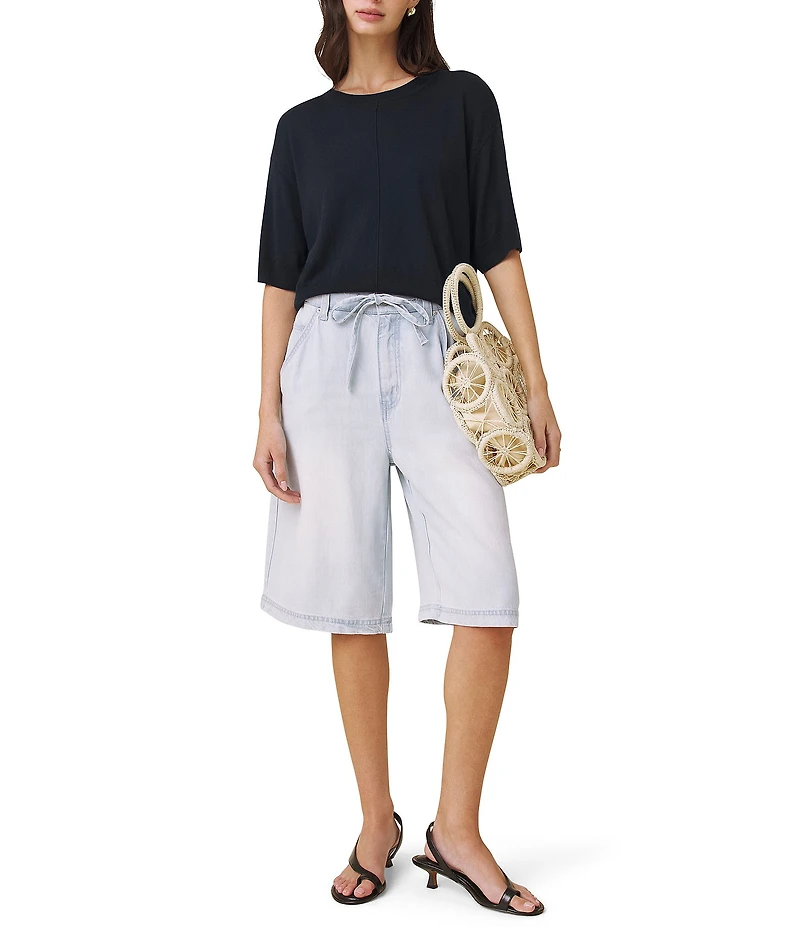 Splendid Erica Knit Round Neck Short Sleeve Top