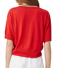 Splendid Erica Knit Round Neck Short Sleeve Top