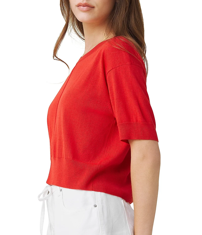 Splendid Erica Knit Round Neck Short Sleeve Top