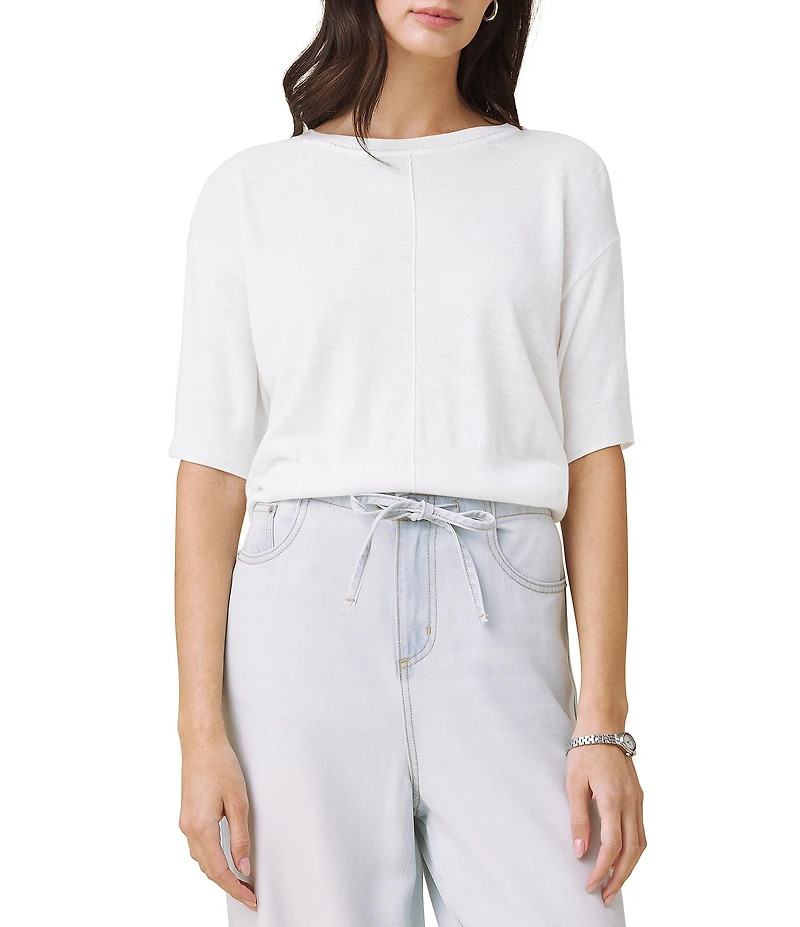Splendid Erica Knit Round Neck Short Sleeve Top
