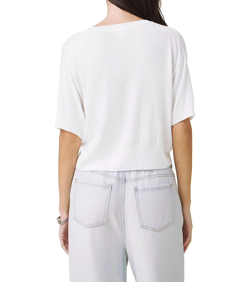 Splendid Erica Knit Round Neck Short Sleeve Top