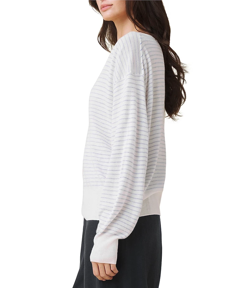 Splendid Erica Stripe Knit V-Neck Long Sleeve Top