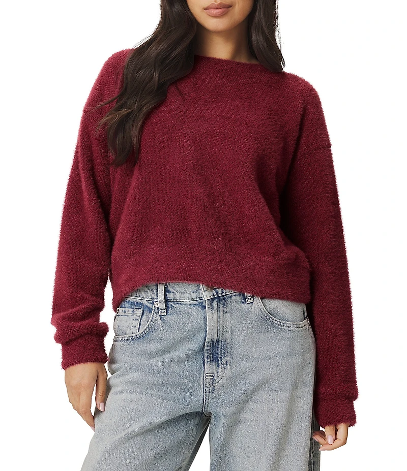 Splendid Fallon Fuzzy Knit Crew Neck Long Sleeve Top