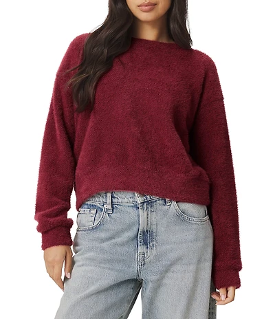 Splendid Fallon Fuzzy Knit Crew Neck Long Sleeve Top