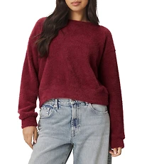 Splendid Fallon Fuzzy Knit Crew Neck Long Sleeve Top