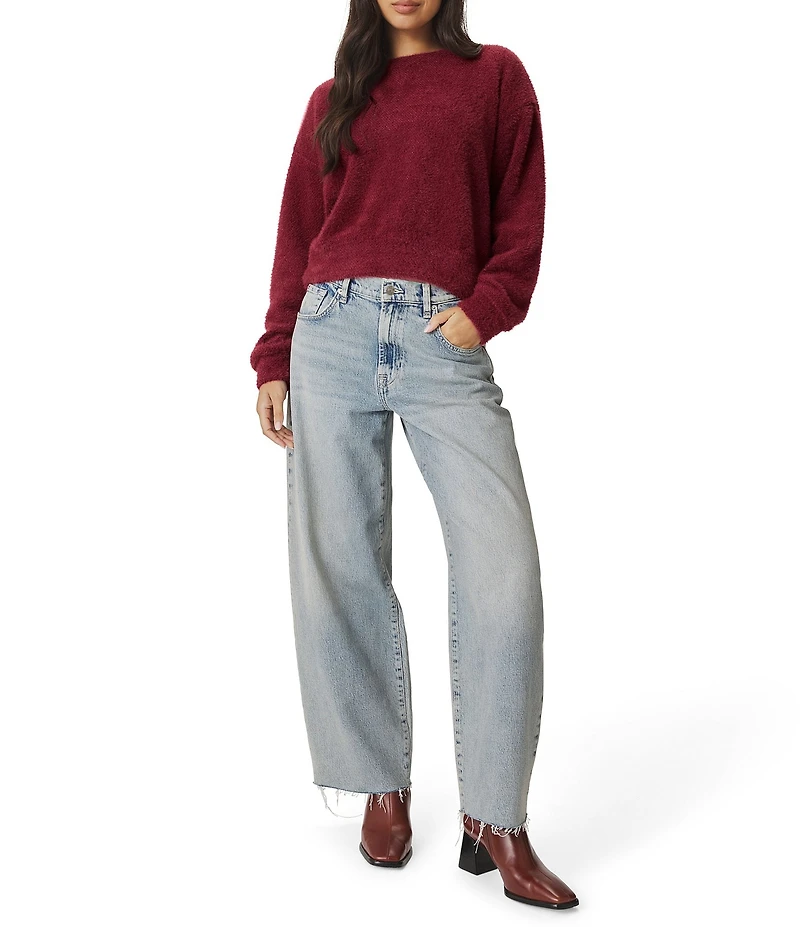 Splendid Fallon Fuzzy Knit Crew Neck Long Sleeve Top