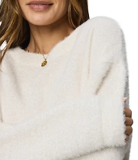 Splendid Fallon Fuzzy Knit Crew Neck Long Sleeve Top