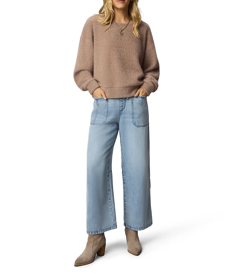 Splendid Fallon Fuzzy Knit Crew Neck Long Sleeve Top