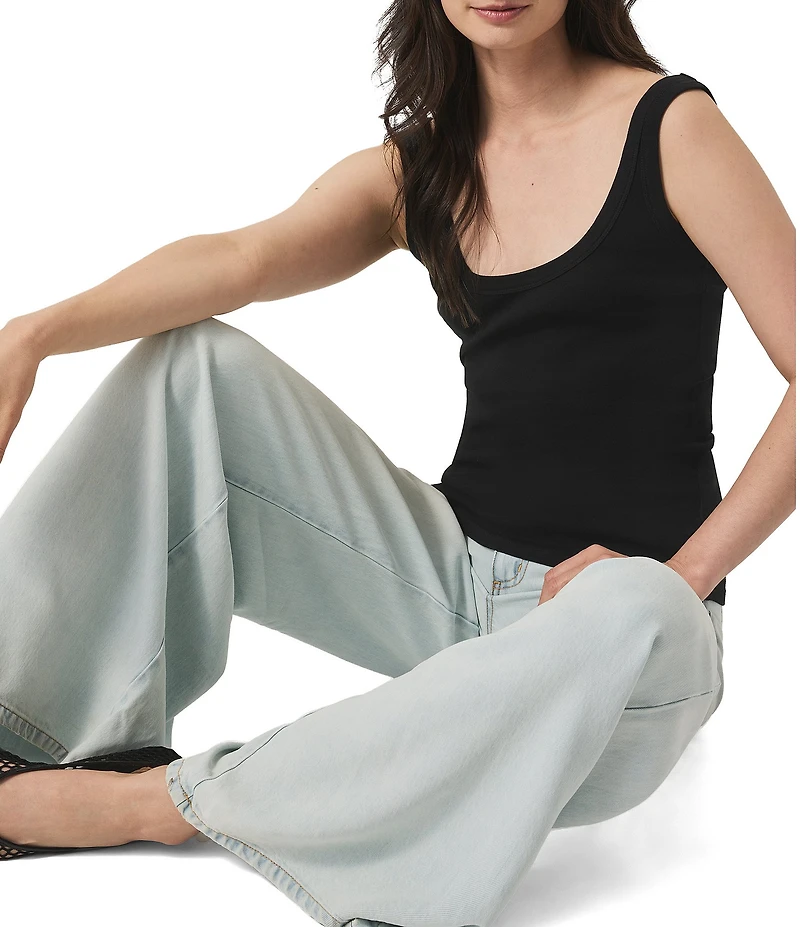 Splendid Faye Knit Scoop Neck Sleeveless Tank Top