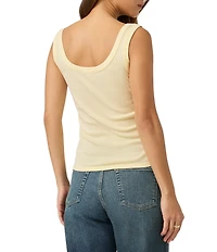 Splendid Faye Knit Scoop Neck Sleeveless Tank Top
