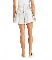 Splendid Gabrielle Crinkle Gingham Front Tie Pull-On Shorts