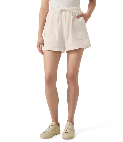 Splendid Gauze High Rise Drawstring Waist Shorts