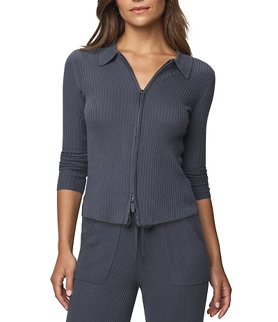 Splendid Georgie Cashmere Blend Knit Collar V-Neck Long Sleeve Cardigan