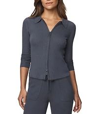 Splendid Georgie Cashmere Blend Knit Collar V-Neck Long Sleeve Cardigan