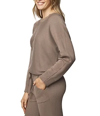 Splendid Georgie Coordinating Cahsmere Blend Knit Crew Neck Long Sleeve Sweater