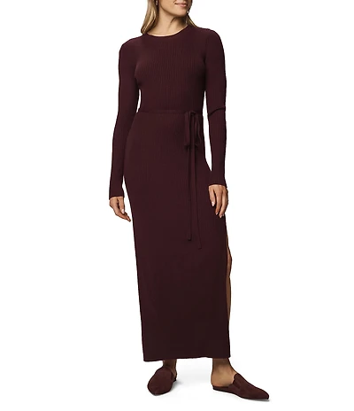 Splendid Georgie Knit Round Neck Long Sleeve A-Line Maxi Dress