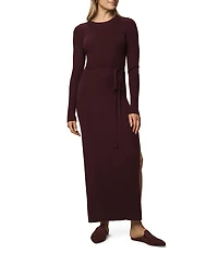 Splendid Georgie Knit Round Neck Long Sleeve A-Line Maxi Dress