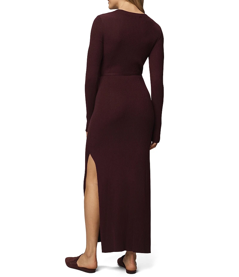 Splendid Georgie Knit Round Neck Long Sleeve A-Line Maxi Dress