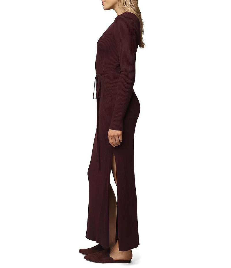 Splendid Georgie Knit Round Neck Long Sleeve A-Line Maxi Dress