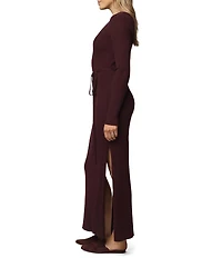 Splendid Georgie Knit Round Neck Long Sleeve A-Line Maxi Dress