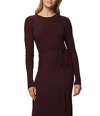 Splendid Georgie Knit Round Neck Long Sleeve A-Line Maxi Dress