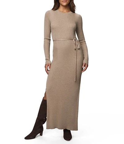 Splendid Georgie Knit Round Neck Long Sleeve A-Line Maxi Dress