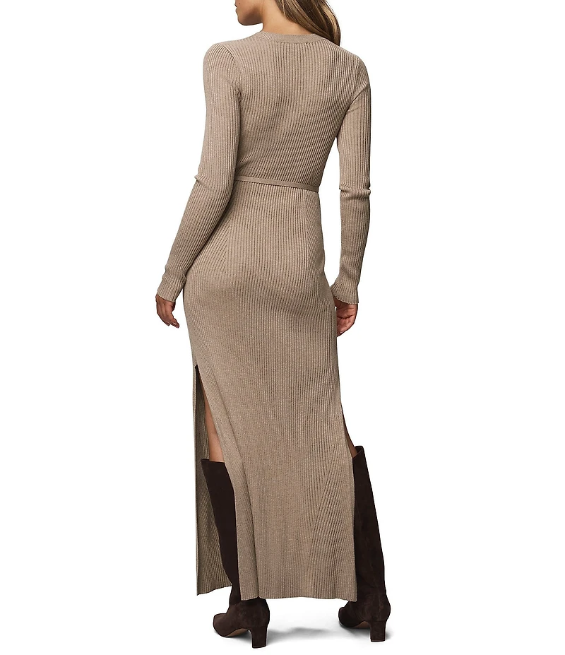 Splendid Georgie Knit Round Neck Long Sleeve A-Line Maxi Dress