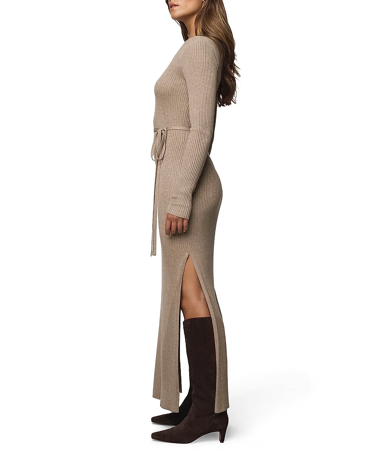 Splendid Georgie Knit Round Neck Long Sleeve A-Line Maxi Dress