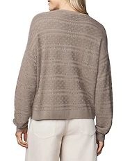 Splendid Georgie Pointelle Knit Crew Neck Long Sleeve Shirt