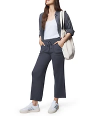 Splendid Georgie Ribbed Knit Mid Rise Lounge Ankle Pants
