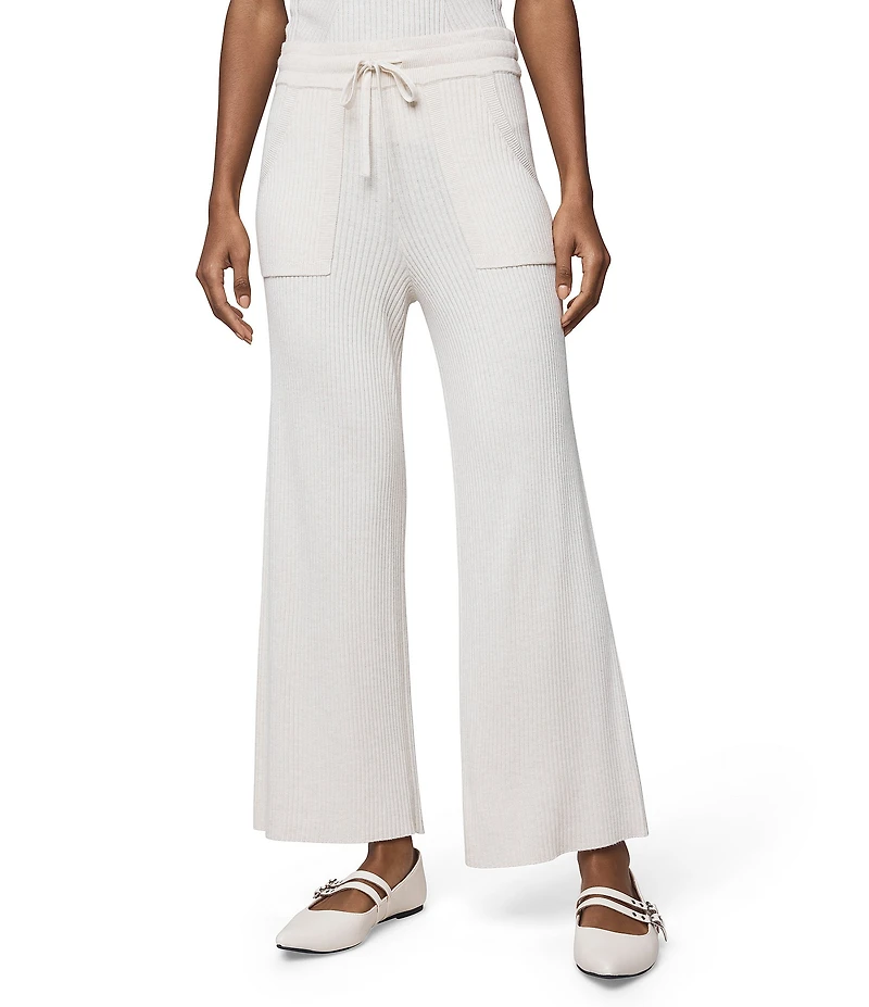 Splendid Georgie Ribbed Knit Mid Rise Lounge Ankle Pants