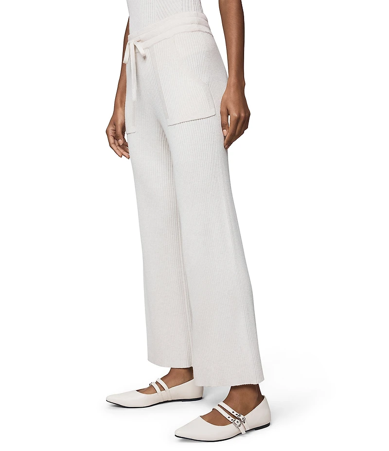 Splendid Georgie Ribbed Knit Mid Rise Lounge Ankle Pants