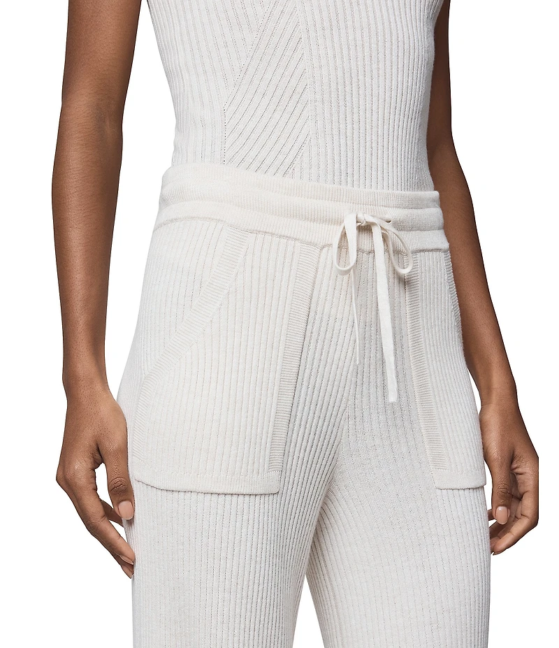Splendid Georgie Ribbed Knit Mid Rise Lounge Ankle Pants