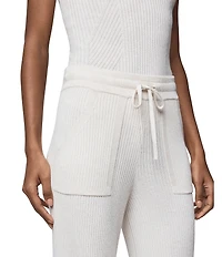 Splendid Georgie Ribbed Knit Mid Rise Lounge Ankle Pants